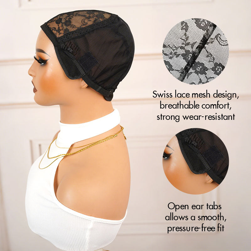 QVR Breathable Wig Cap with Ajustable Strap for Making Wigs