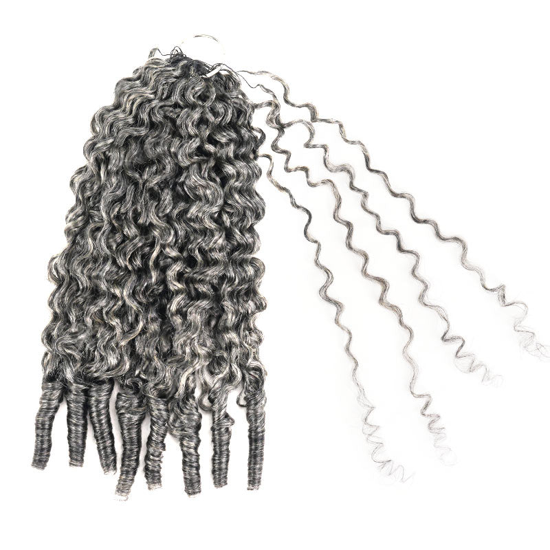 QVR Burmese Curly Feather Crochet Human Hair Dark Burgundy #99J Machine Made Crochet Weave Hair Extensions