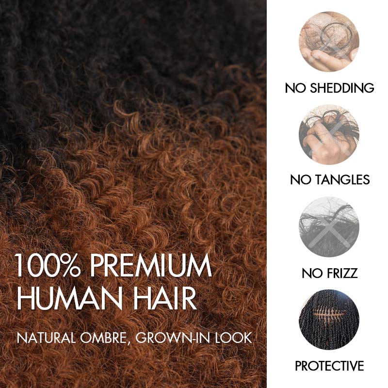 MATCH SALE|QVR #T1B/30 Afro kinky Bulk Human Hair