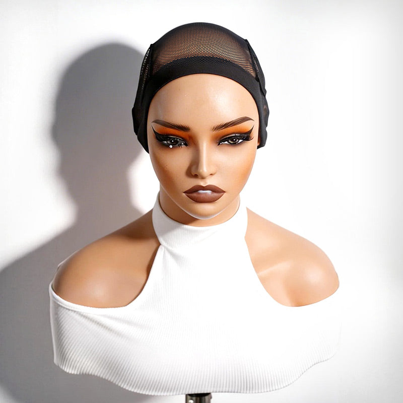 QVR Black Mesh Weaving Cap Elastic Crochet Braid Wig Caps for Making Wig