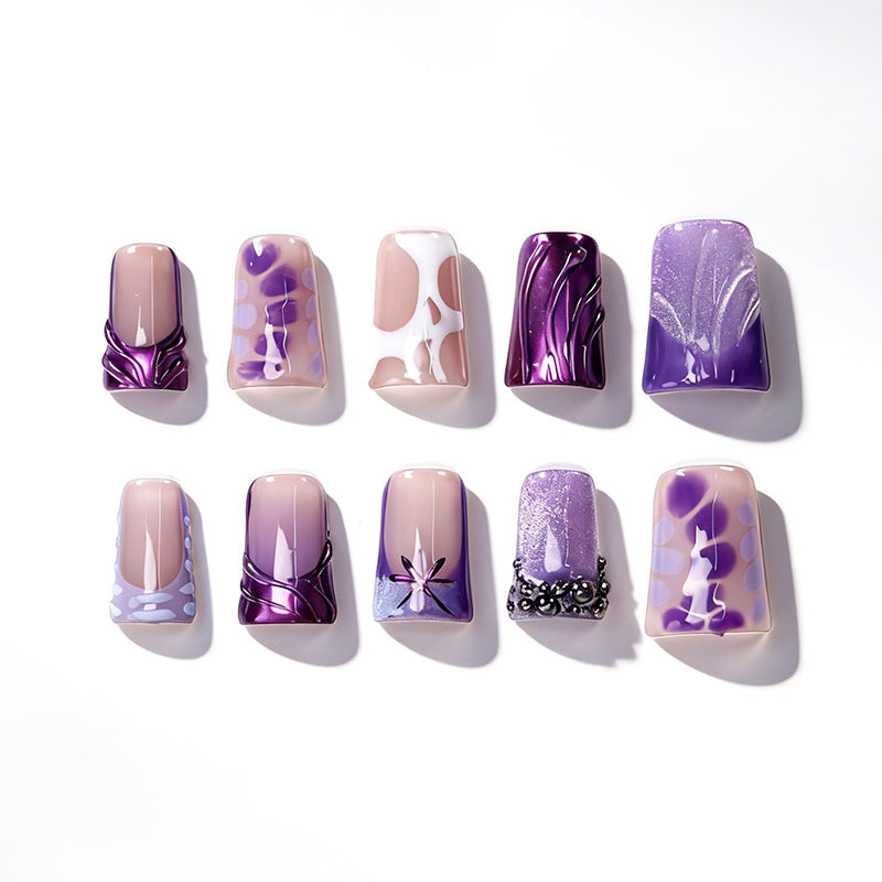 US Only|QVR Midnight Purple Butter Press-On Nails