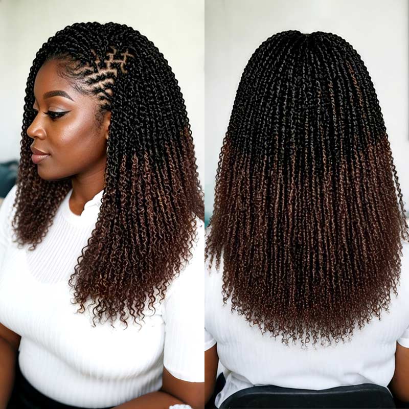 P3G5|Ombre Brown #T1B/4 Afro kinky Bulk Human Hair