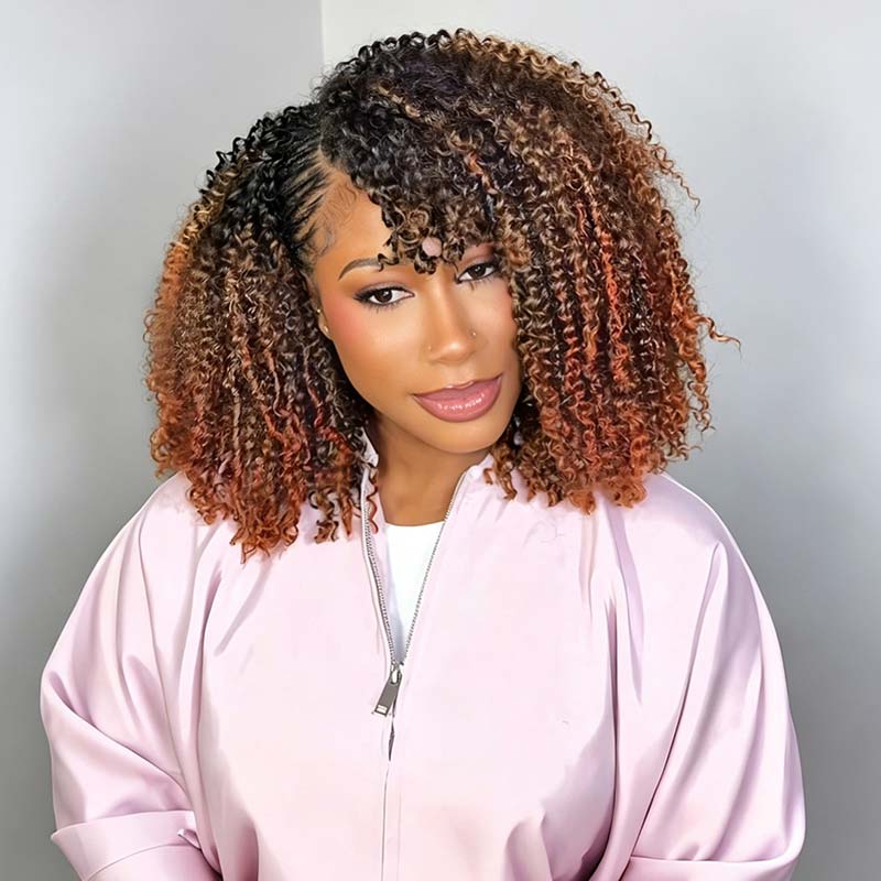 MATCH SALE|QVR Ombre #T1B/30/350 Small Kinky Curly Crochet Hair