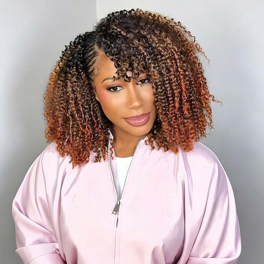 MATCH SALE|QVR Ombre #T1B/30/350 Small Kinky Curly Crochet Hair