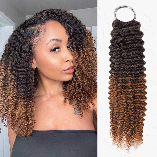 US Only|QVR #T2/30 Small Kinky Curly Feather Crochet Human Hair