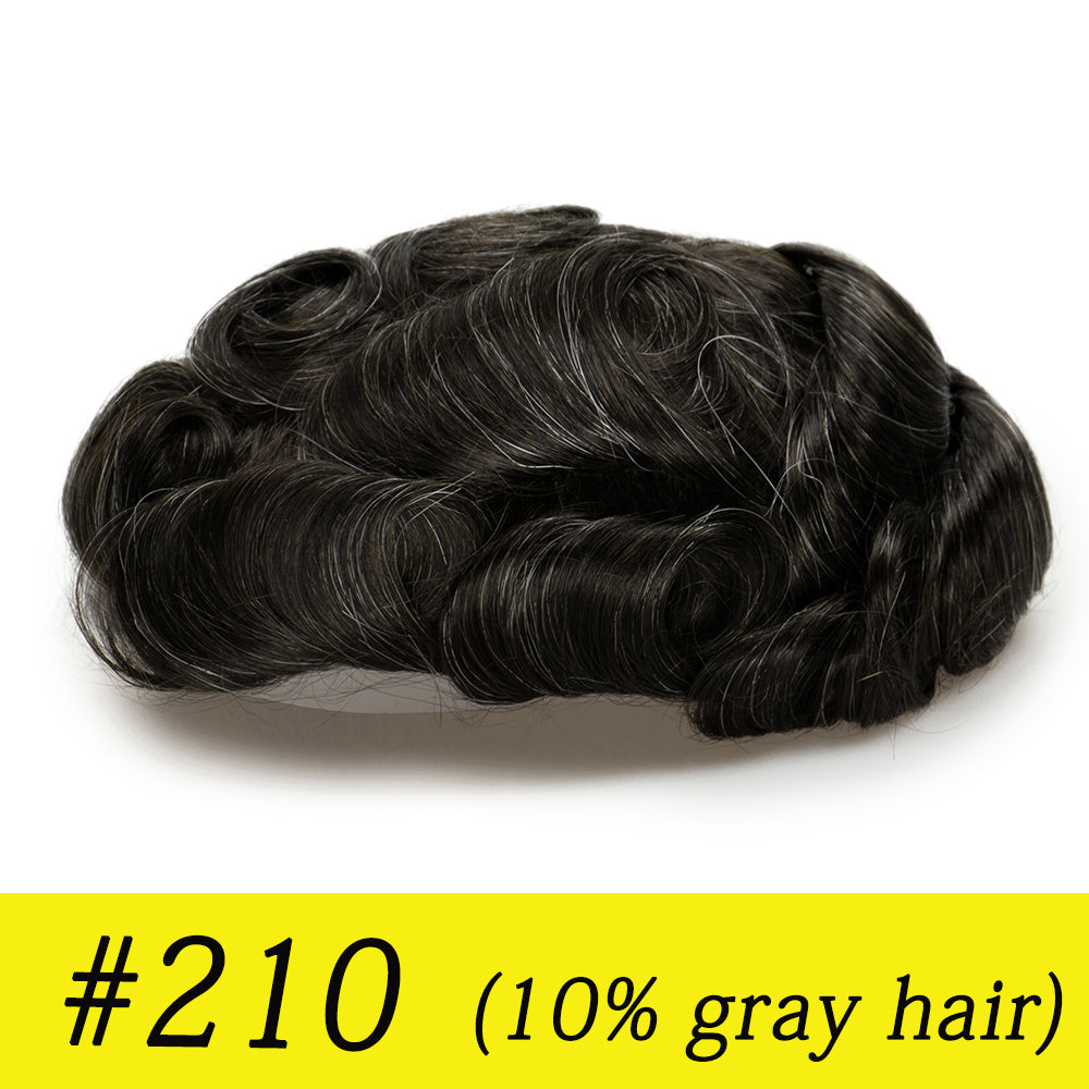 Upgrade Mirage |0.04-0.06mm Full Super Thin Skin Single Knots Base | Toupee for Men | Celebrities Choice