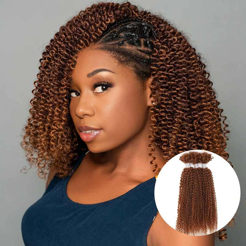 50% OFF|Auburn Brown Afro Kinky V Bulk for Kinky Twist