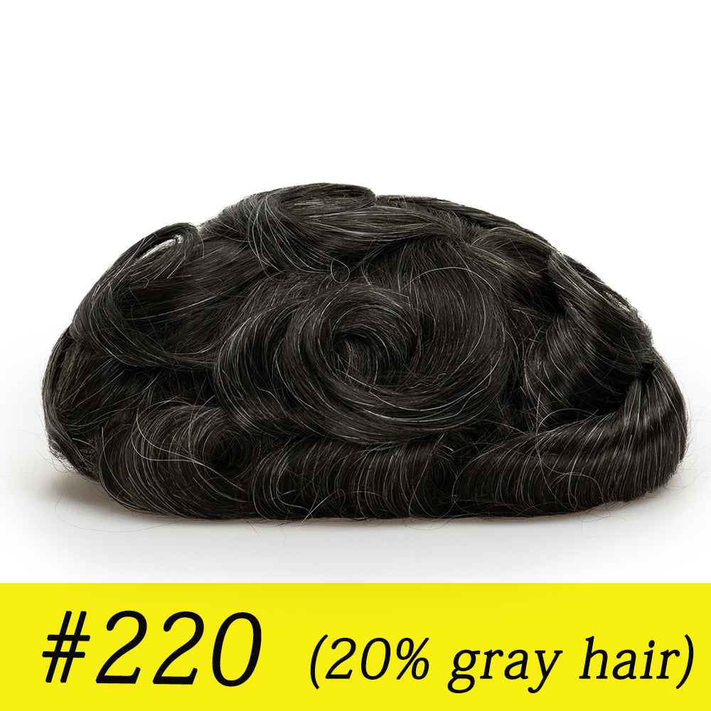 Upgrade Mirage |0.04-0.06mm Full Super Thin Skin Single Knots Base | Toupee for Men | Celebrities Choice