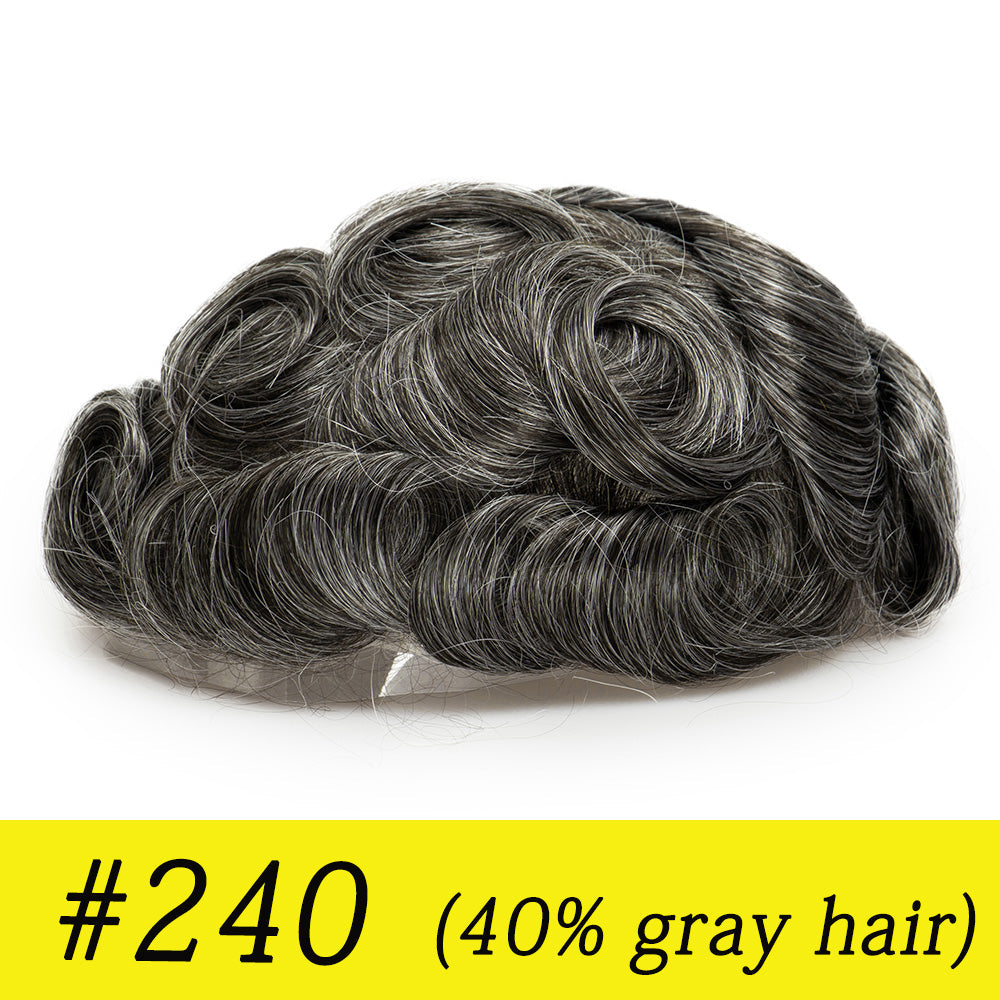 Upgrade Mirage |0.04-0.06mm Full Super Thin Skin Single Knots Base | Toupee for Men | Celebrities Choice