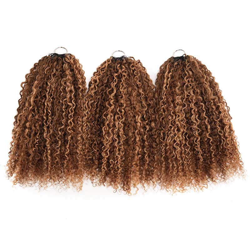 QVR Highlight #P4/27 Feather Crochet Human Hair Burmese Kinky Curly Miracle Knots Hairstyle