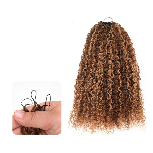 QVR Highlight #P4/27 Feather Crochet Human Hair Burmese Kinky Curly Miracle Knots Hairstyle