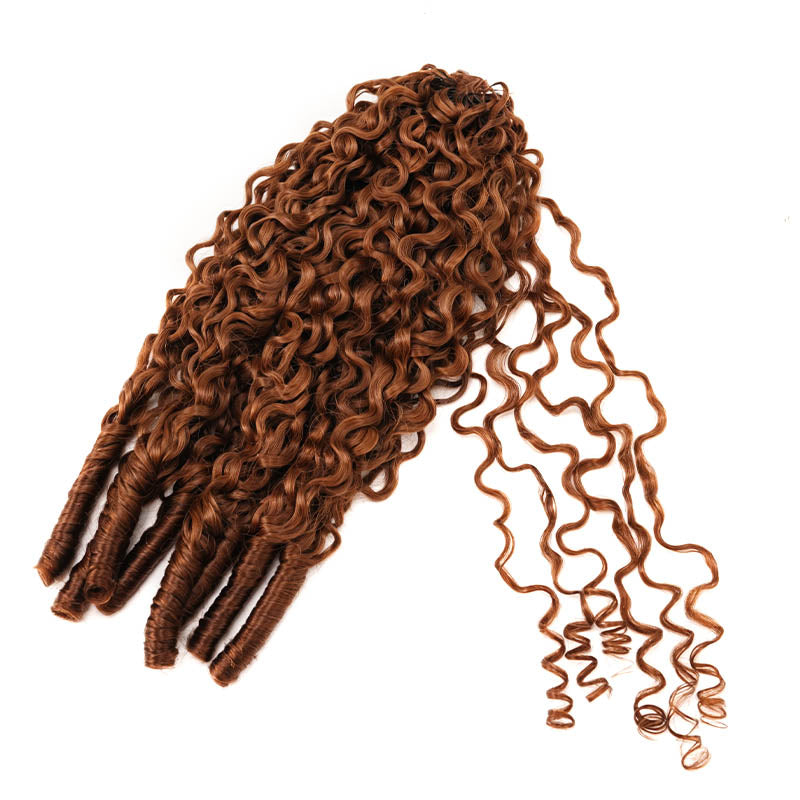 QVR Honey Blonde #27 Feather Crochet Human Hair Burmese Curly Crochet Weave Hair Extensions