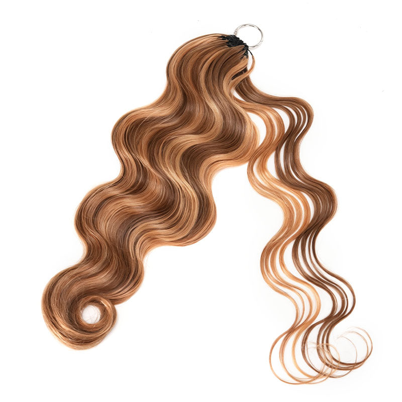QVR Highlight #P4/27 Feather Crochet Human Hair Miracle Knots Hairstyle Curly Hair Extensions