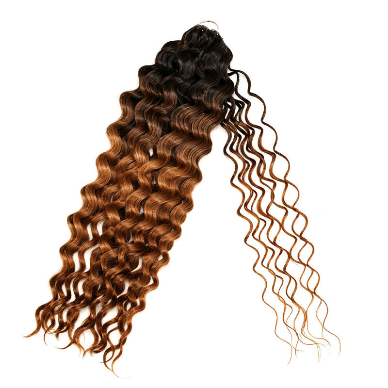 QVR #2/30 Mixed Subtle Ombre Feather Crochet Human Hair Small Kinky Curly Miracle Knots Crochet Weave Hair Extensions