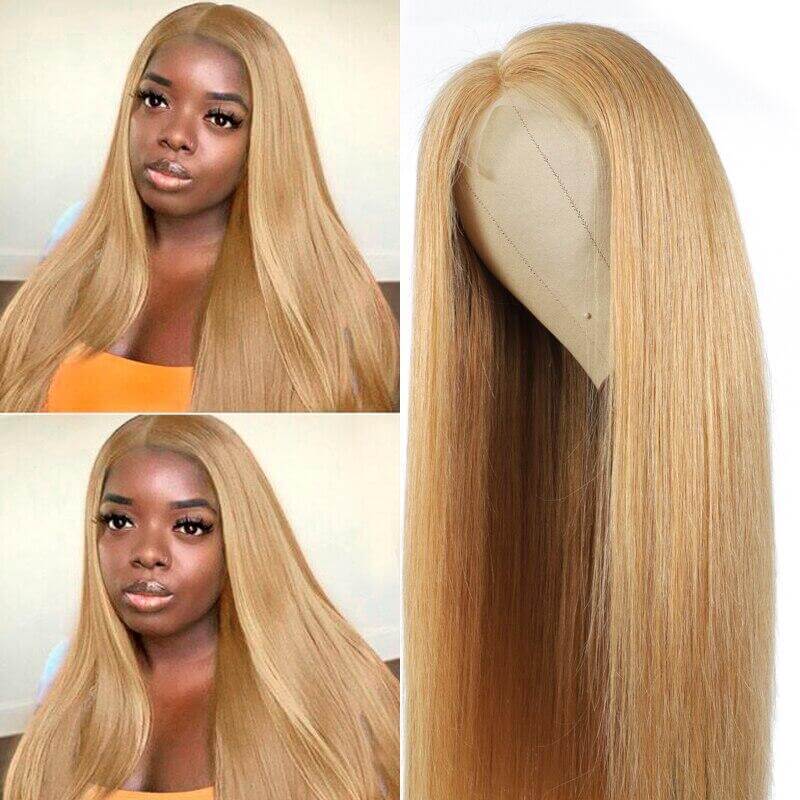 QVR #27 Honey Blonde Colored Wig Body Wave 4x4/5x5/13x4 Transparent Lace Wig Human Hair Wigs