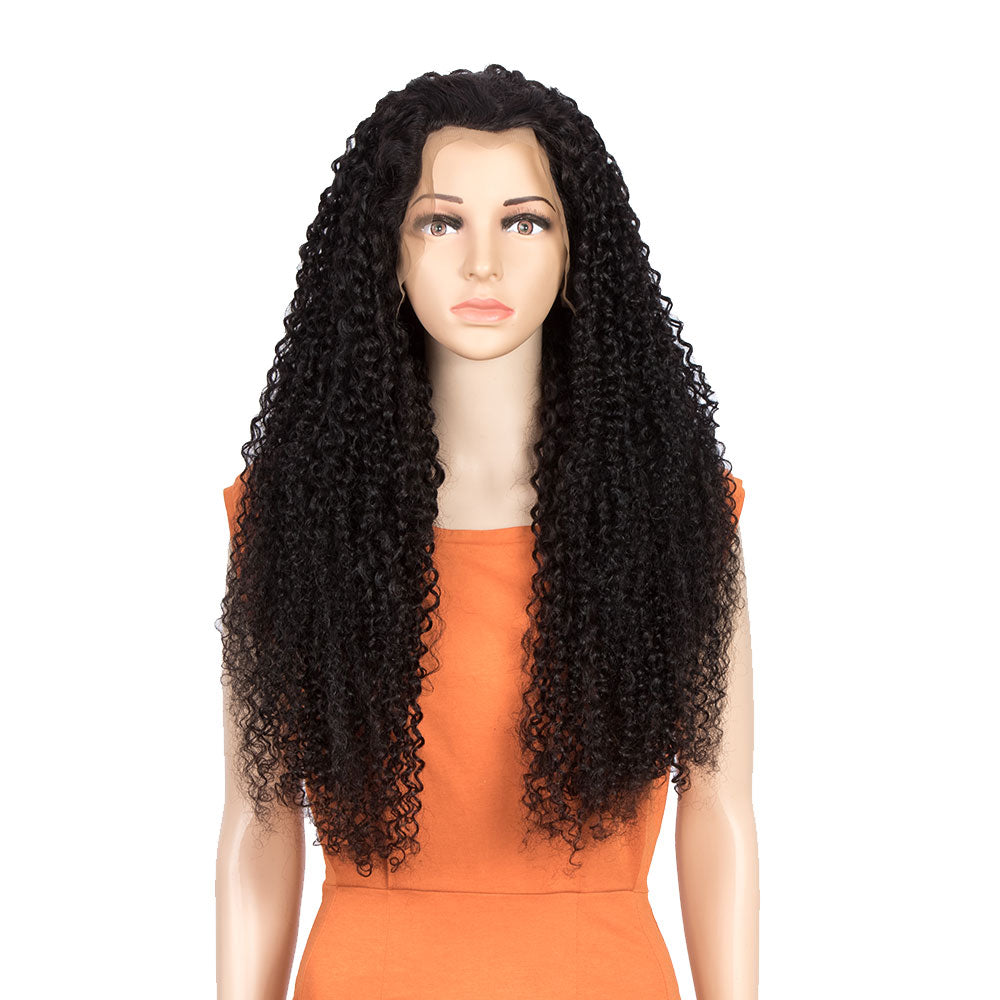 QVR Remy Human Hair 13*4 Lace Frontal Wigs Curly Wave Wig