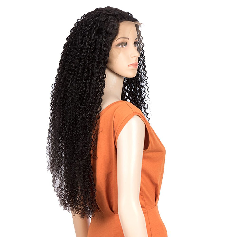 QVR Remy Human Hair 13*4 Lace Frontal Wigs Curly Wave Wig