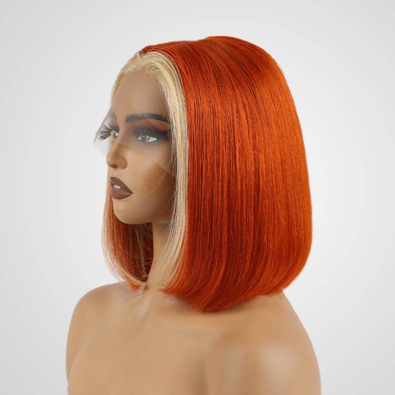 Flash Sale|Ombre Orange/613 Straight T Lace Bob Wig