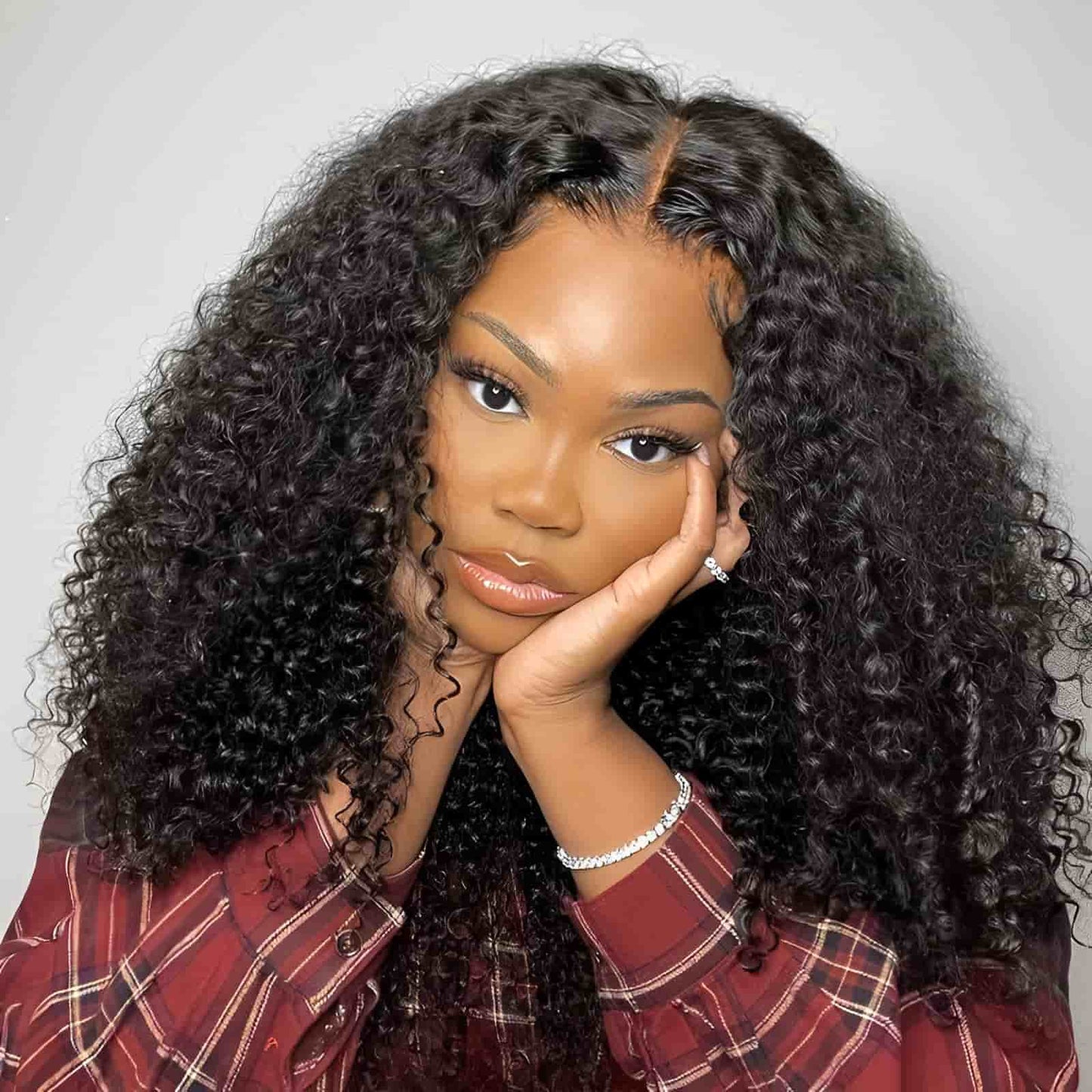 QVR Pre-plucked Undetectable 13x4/4x4/13x6 Transparent Lace Frontal Wig Kinky Curly Human Hair Wig