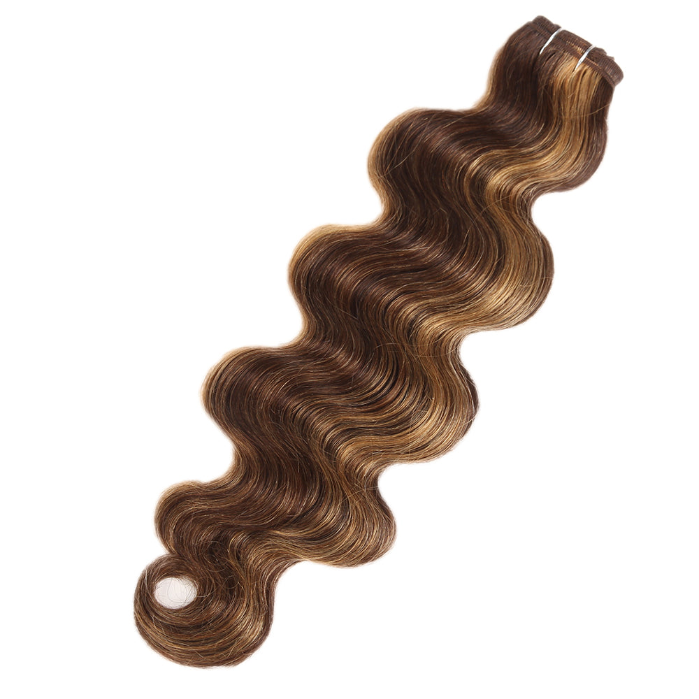QVR Body Wave Weave 3 Bundles Virgin Human Hair Highlight Piano Brown Blonde Hair Bundles