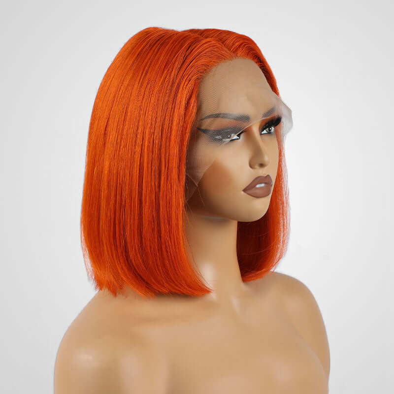 Flash Sale|Orange Straight T Lace Bob Wig
