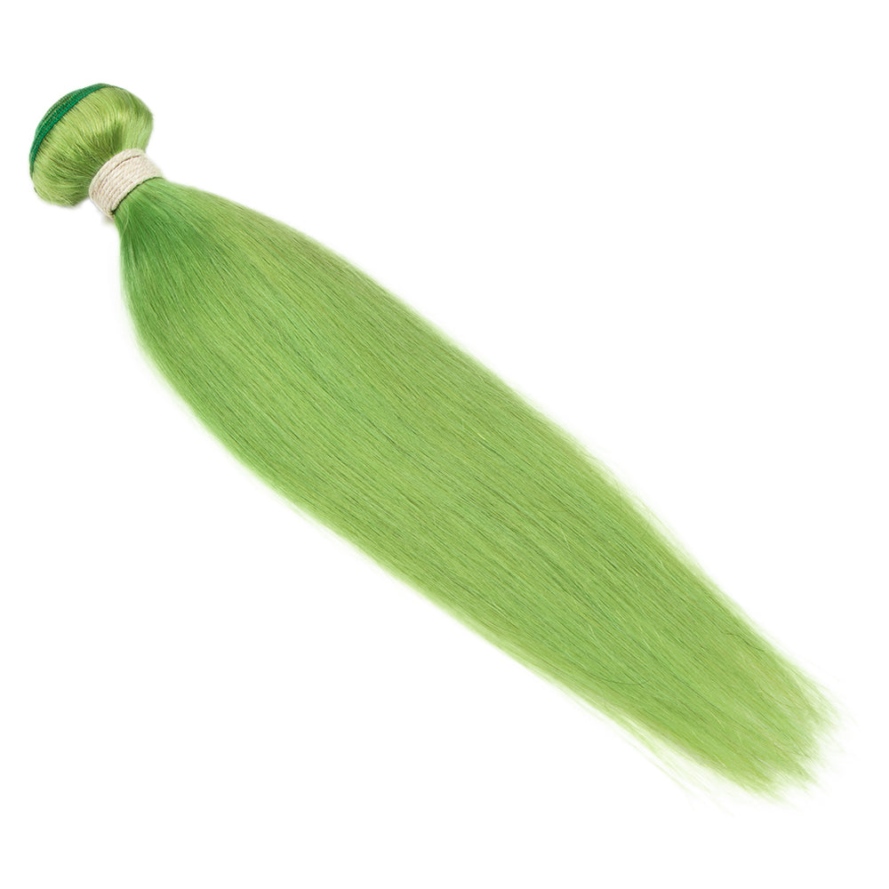 Queen Remy Human Hair 3 Bundles Straight Hair Weave Biscay Green Color