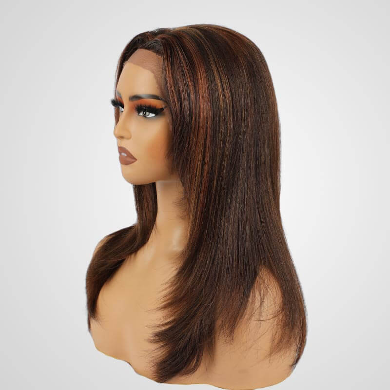 Flash Sale|Highlights Layer Cut Kinky Straight Wigs