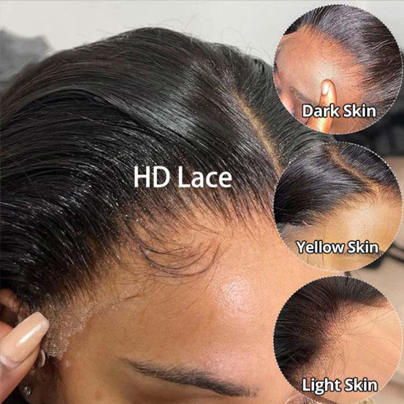 QVR Real Glueless Body Wave 13x4 HD Lace Frontal Human Hair Wigs HD 5x5 Lace Closure Wigs