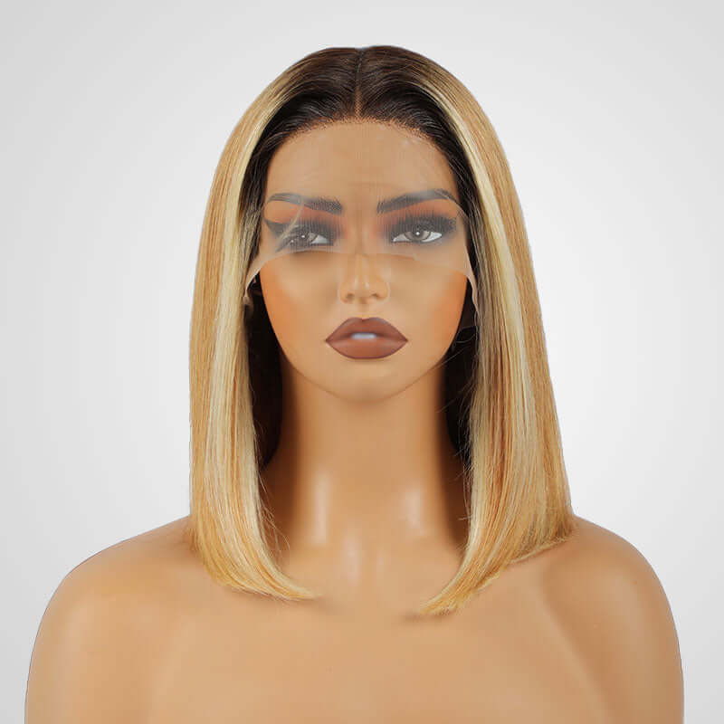 Flash Sale|Ombre 4/27/613 Straight T Lace Bob Wig