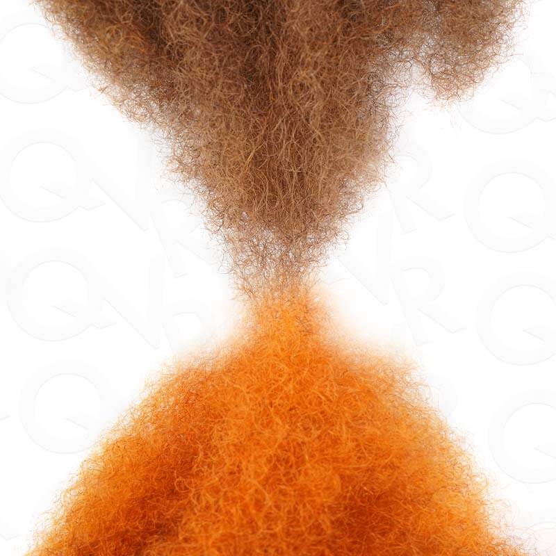 QVR 2 In 1 Afro Kinky Bulk Two Colors #6/SOrange4 Human Hair For Braiding Dreadlock Hair
