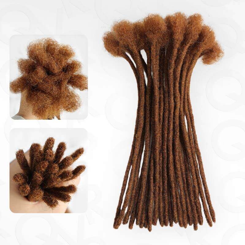 QVR Handmade Dreadlocks Honey Blonde #27 Thickness 0.6cm Human Hair Loc Extensions