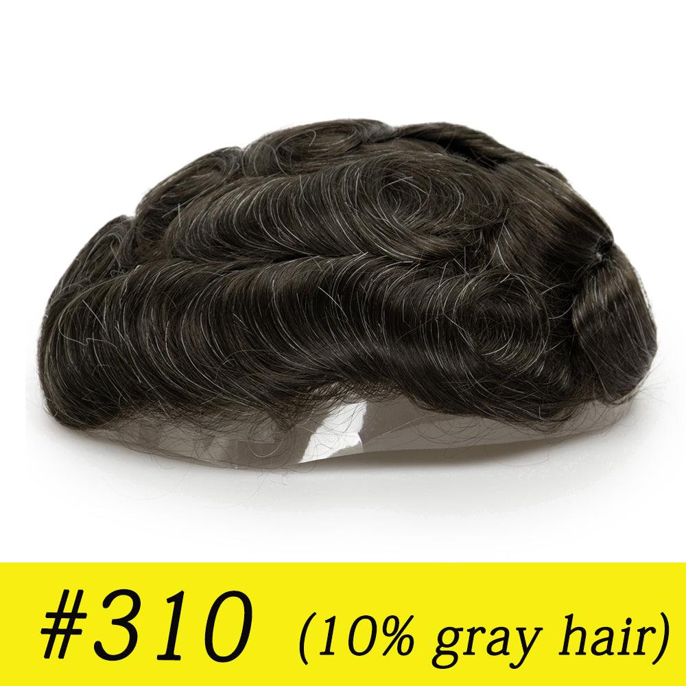 Upgrade Mirage |0.04-0.06mm Full Super Thin Skin Single Knots Base | Toupee for Men | Celebrities Choice
