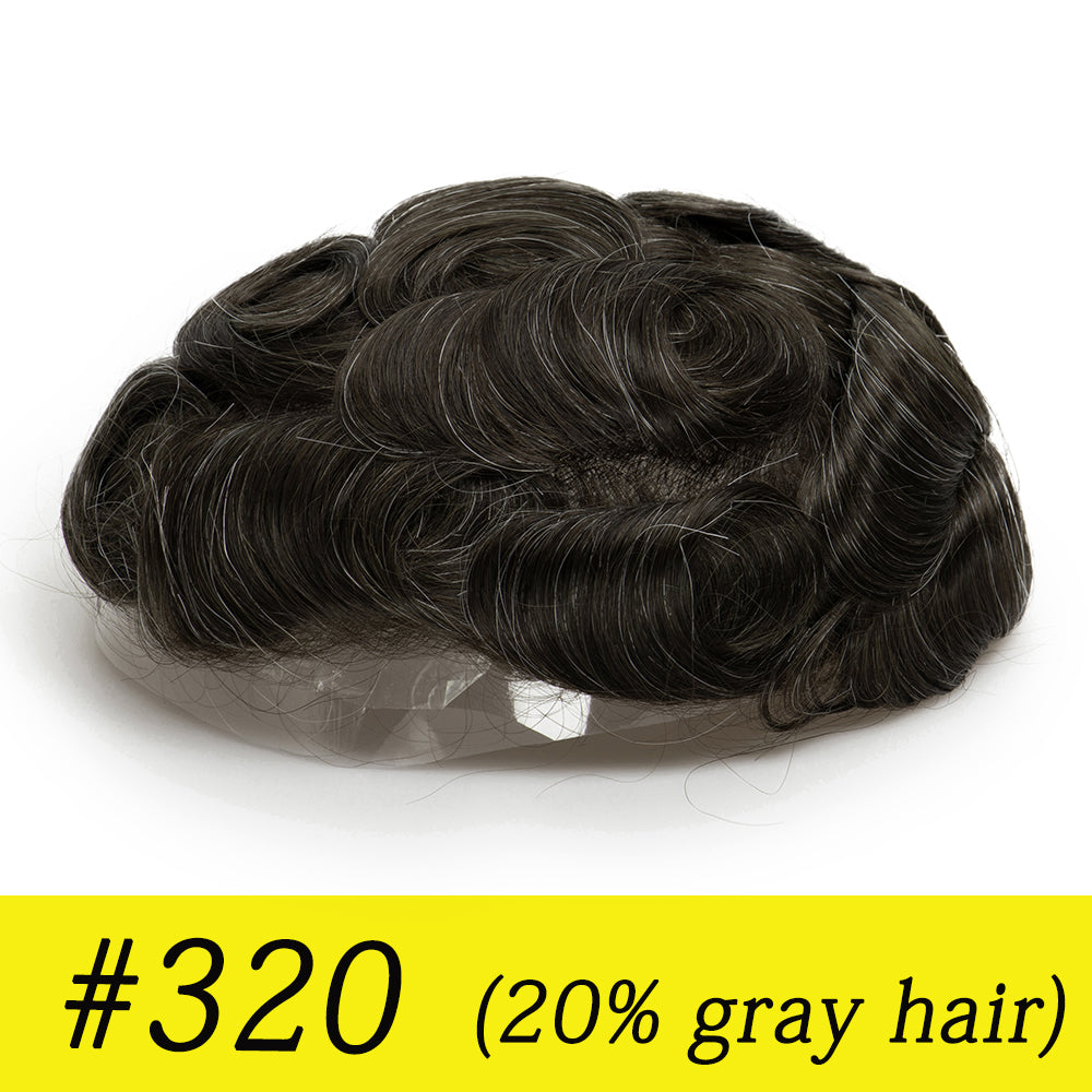 Upgrade Mirage |0.04-0.06mm Full Super Thin Skin Single Knots Base | Toupee for Men | Celebrities Choice