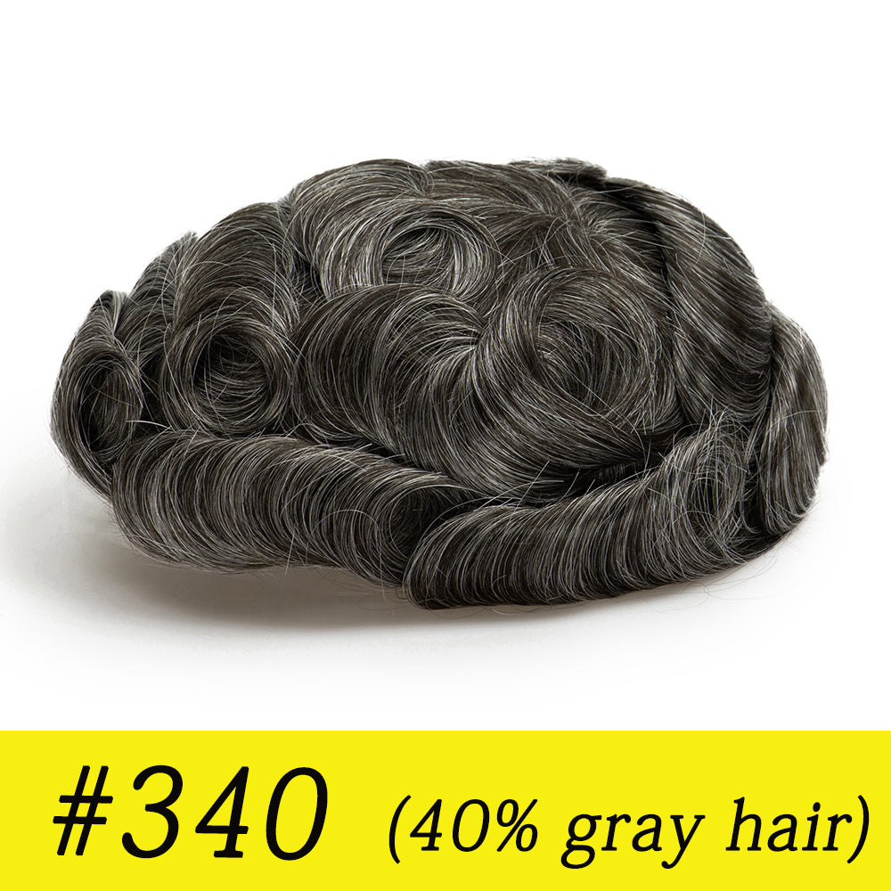 Upgrade Mirage |0.04-0.06mm Full Super Thin Skin Single Knots Base | Toupee for Men | Celebrities Choice