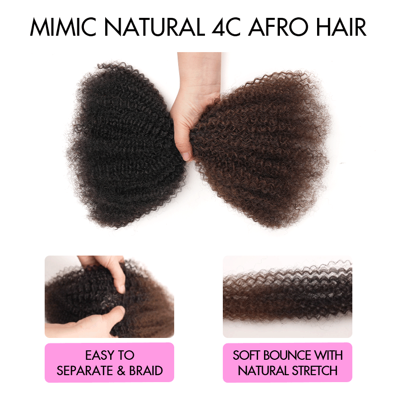 MATCH SALE|QVR Ombre #T1B/4 Afro kinky Bulk Human Hair