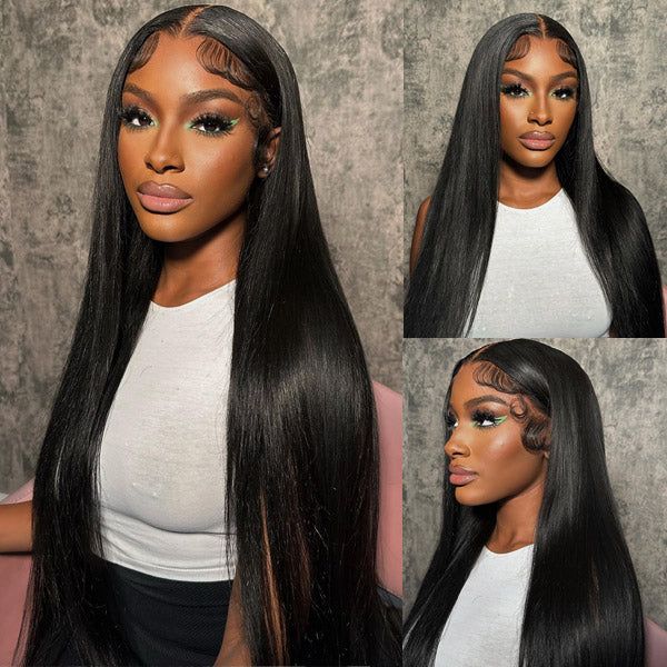 QVR Pre-plucked 13x4 HD Lace Wig Human Hair Wigs Straight Undetectable Lace Front Wig