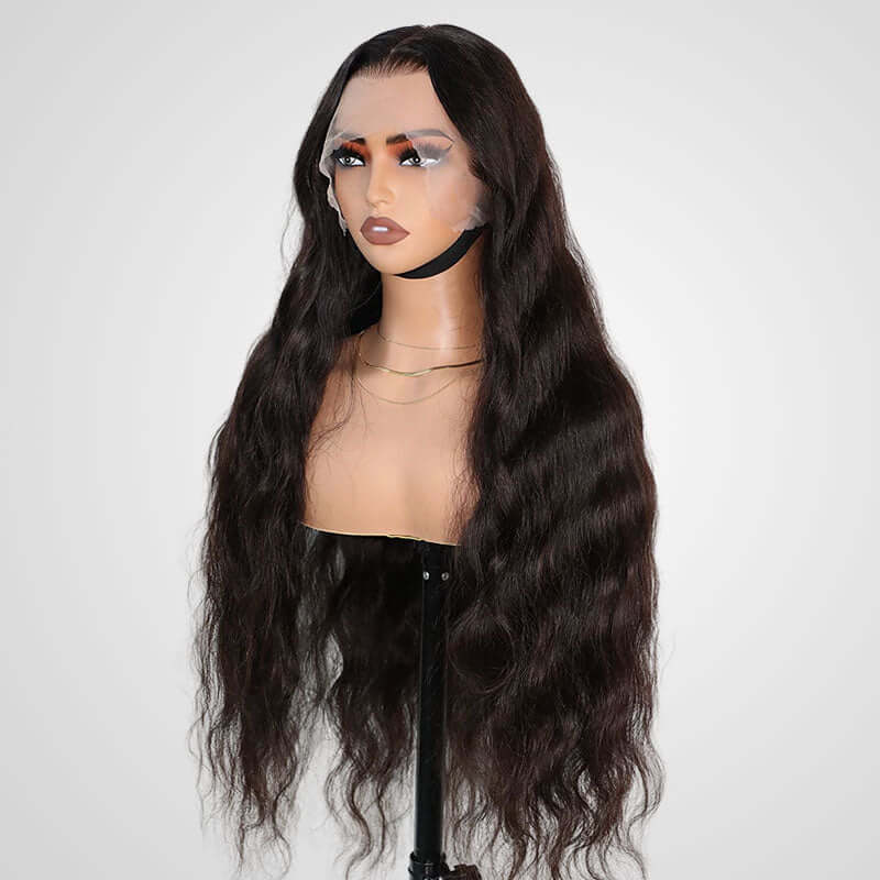 QVR Body Wave 13x4 Lace Frontal Wigs Free Part Long Wig 100% Human Hair