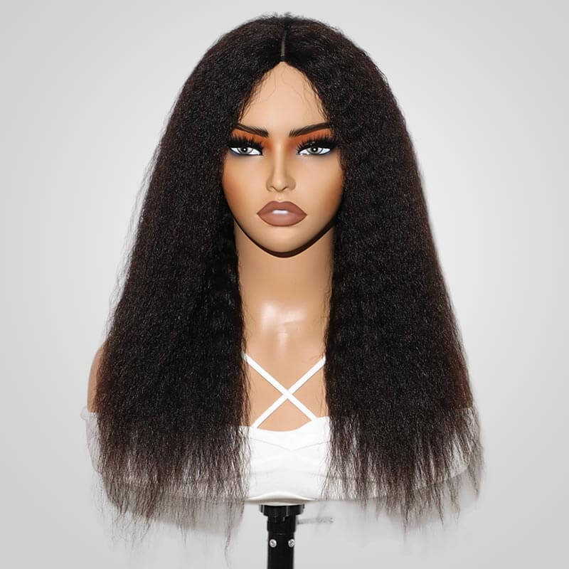 QVR Kinky Curly V Part Wigs Human Hair Beginner Friendly No Leave Out