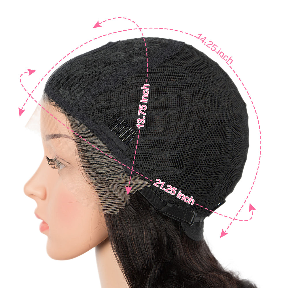 QVR 4X1 T Lace Human Hair Wigs Body Wave Hair Lace Front Wig Pre-plucked Hairline with Baby Hair Wigs Natural  Black Color