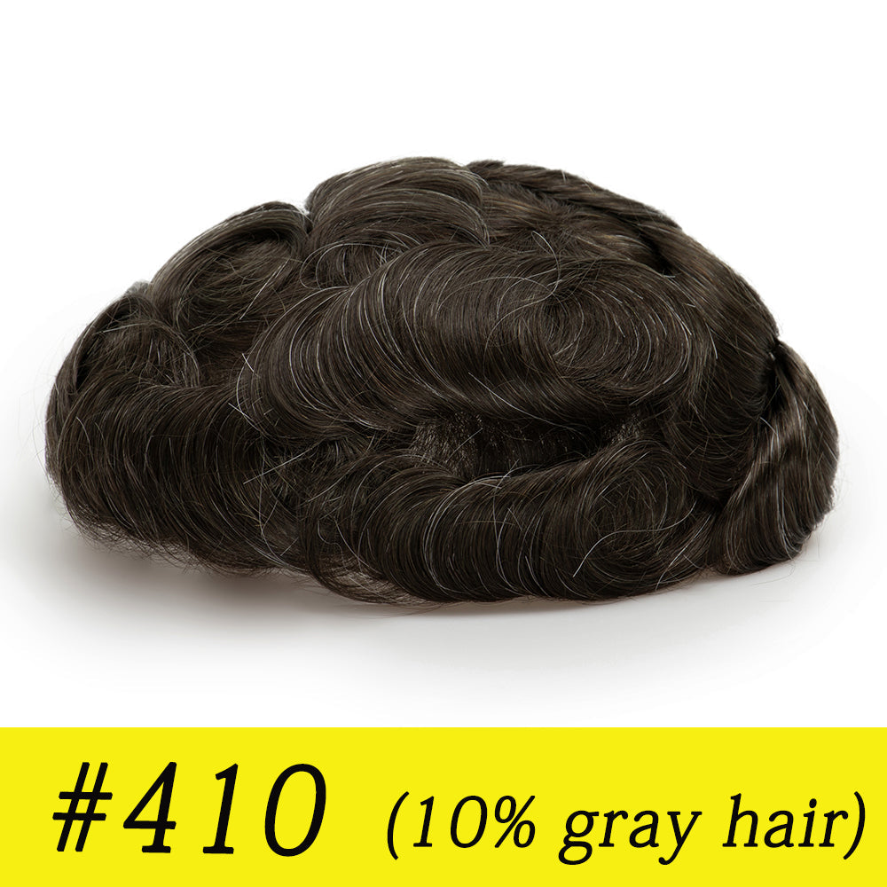 Upgrade Mirage |0.04-0.06mm Full Super Thin Skin Single Knots Base | Toupee for Men | Celebrities Choice