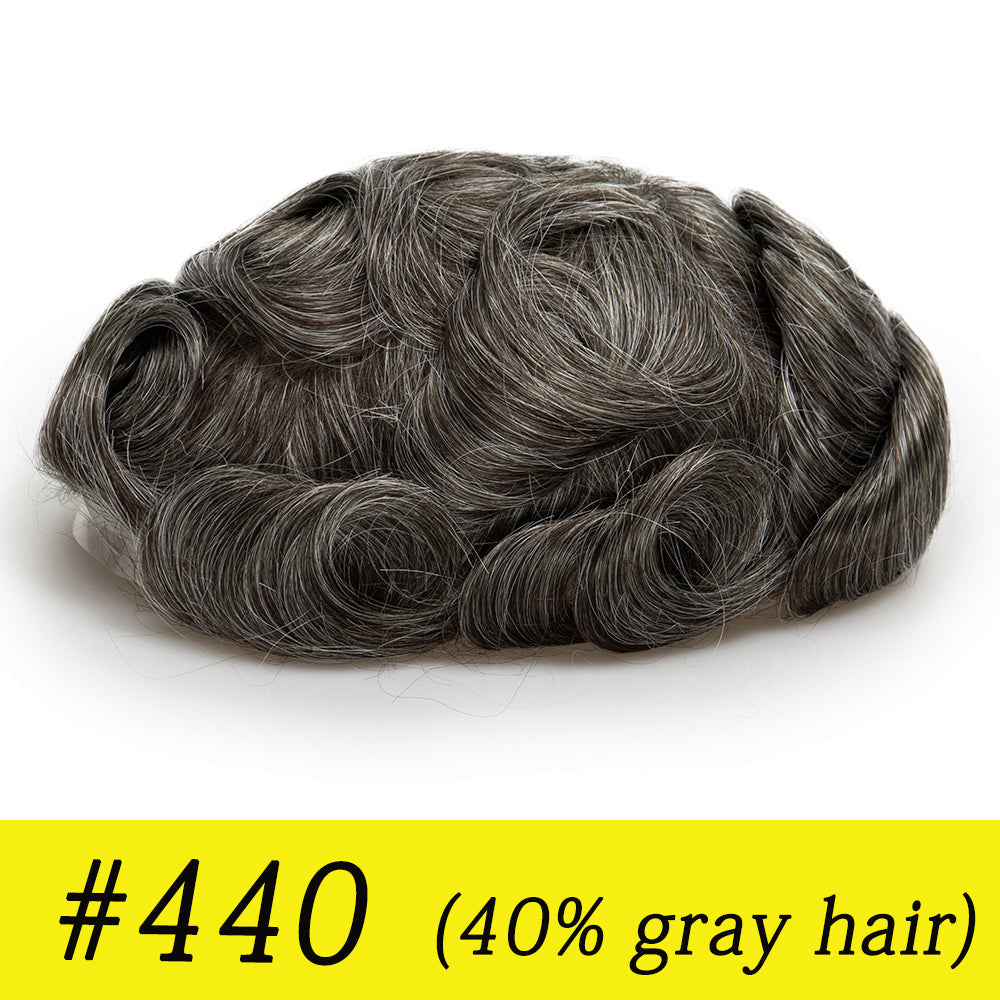 Upgrade Mirage |0.04-0.06mm Full Super Thin Skin Single Knots Base | Toupee for Men | Celebrities Choice