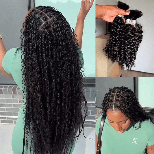 US Only|QVR #1B Water Wave Bulk Braiding Hair