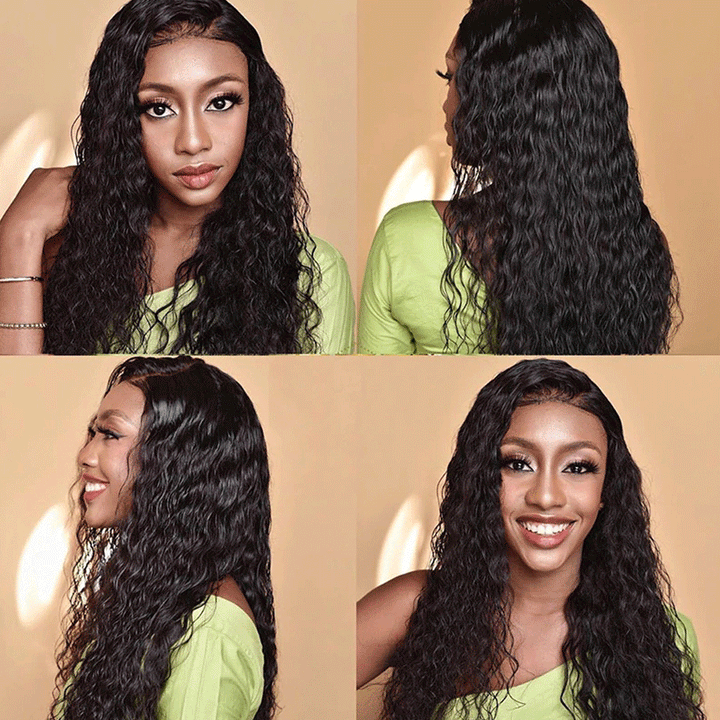 Remy Jerry Curl  Human Hair Natural Black  3/4 Bundles With 4x4 Lace Closure
