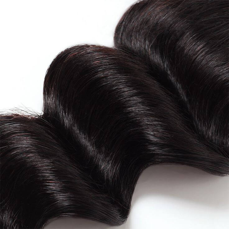 QVR Loose Deep Wave Human Hair Weaves 3 Bundles
