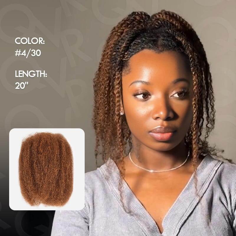 P3G5|Natural Black Afro kinky Bulk Human Hair