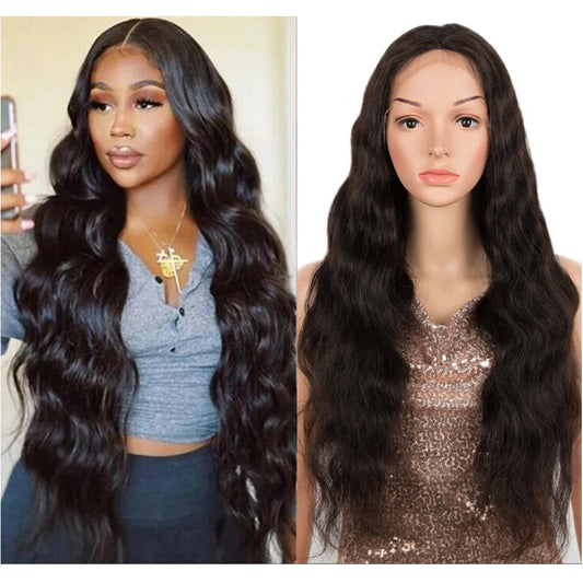 QVR 4X1 T Lace Human Hair Wigs Body Wave Hair Lace Front Wig Pre-plucked Hairline with Baby Hair Wigs Natural  Black Color