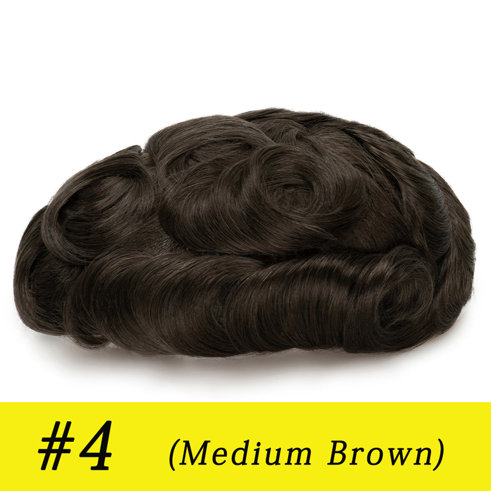 Upgrade Mirage |0.04-0.06mm Full Super Thin Skin Single Knots Base | Toupee for Men | Celebrities Choice