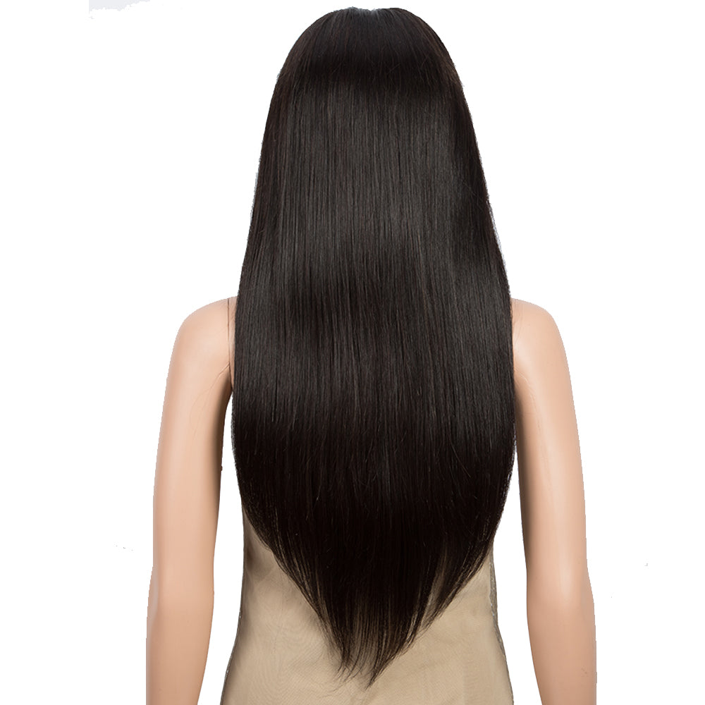 QVR Virgin Human Hair 13x6 Lace Frontal Straight Wigs Bleach Knots Wig