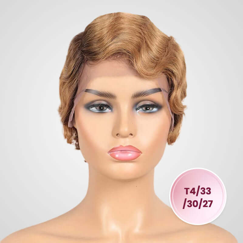 QVR New Ocean Wave Short Pixie Cut 13x4 Lace Frontal Wig
