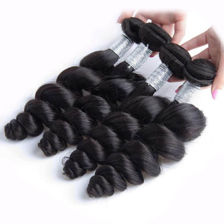 QVR Brazilian Hair Bundles Virgin Human Hair Loose Wave 4 Bundles